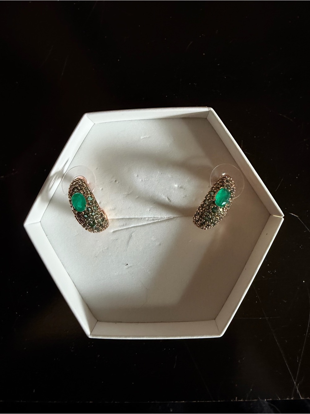 Emerald on Rose Gold Pave